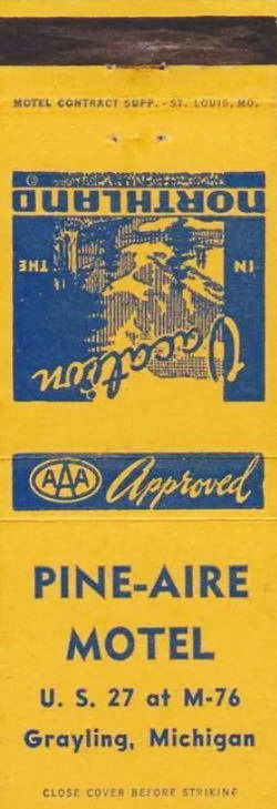 9 Oaks Inn (Pine Aire Motel, Pine-Aire Motel) - Matchbook (newer photo)